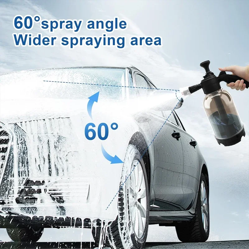 2L Auto Handdrukpomp Schuimsproeier Universeel Multifunctioneel Twee mondstukopties voor thuisreiniging Autowassen Tuinbesproeiing