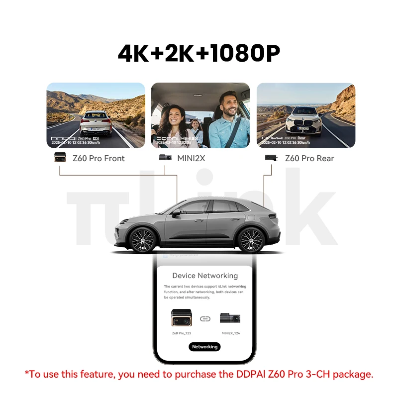 2025 Новая видеорегистратор DDPAI Z60 Pro 4K, передняя автомобильная GPS-камера для датчика SONY, Wi-Fi ADAS, видеорегистратор ночного видения видеорегистратор авто