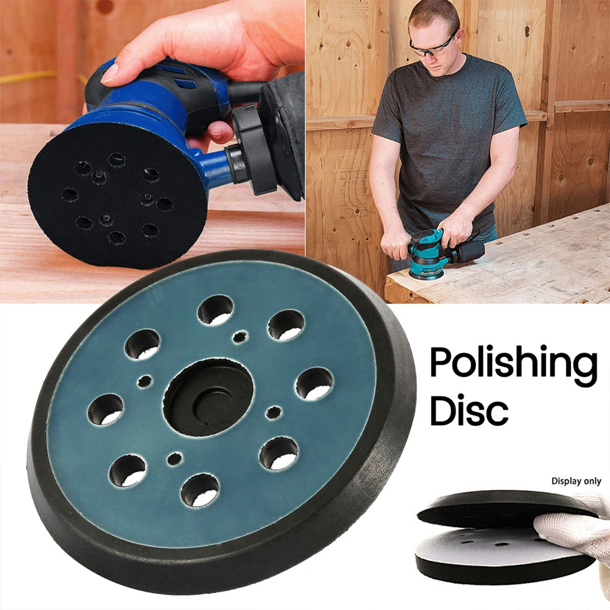 8-Holes 3/4 Nails Sander Pad 125mm Backing Sanding Disc Pad Hook Loop For  Electric Makita Sander Random Orbit Sander Polishing