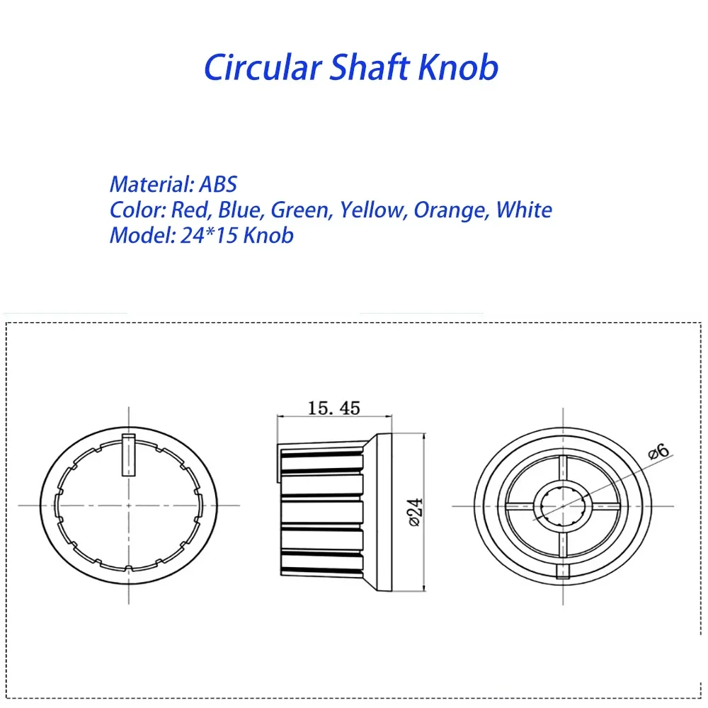 5-30 Stück Schalter kappen 24x15mm Potentiometer knöpfe 6mm Durchmesser Einstell knopf gelb weiß blau rot orange grün elektronische Komponenten