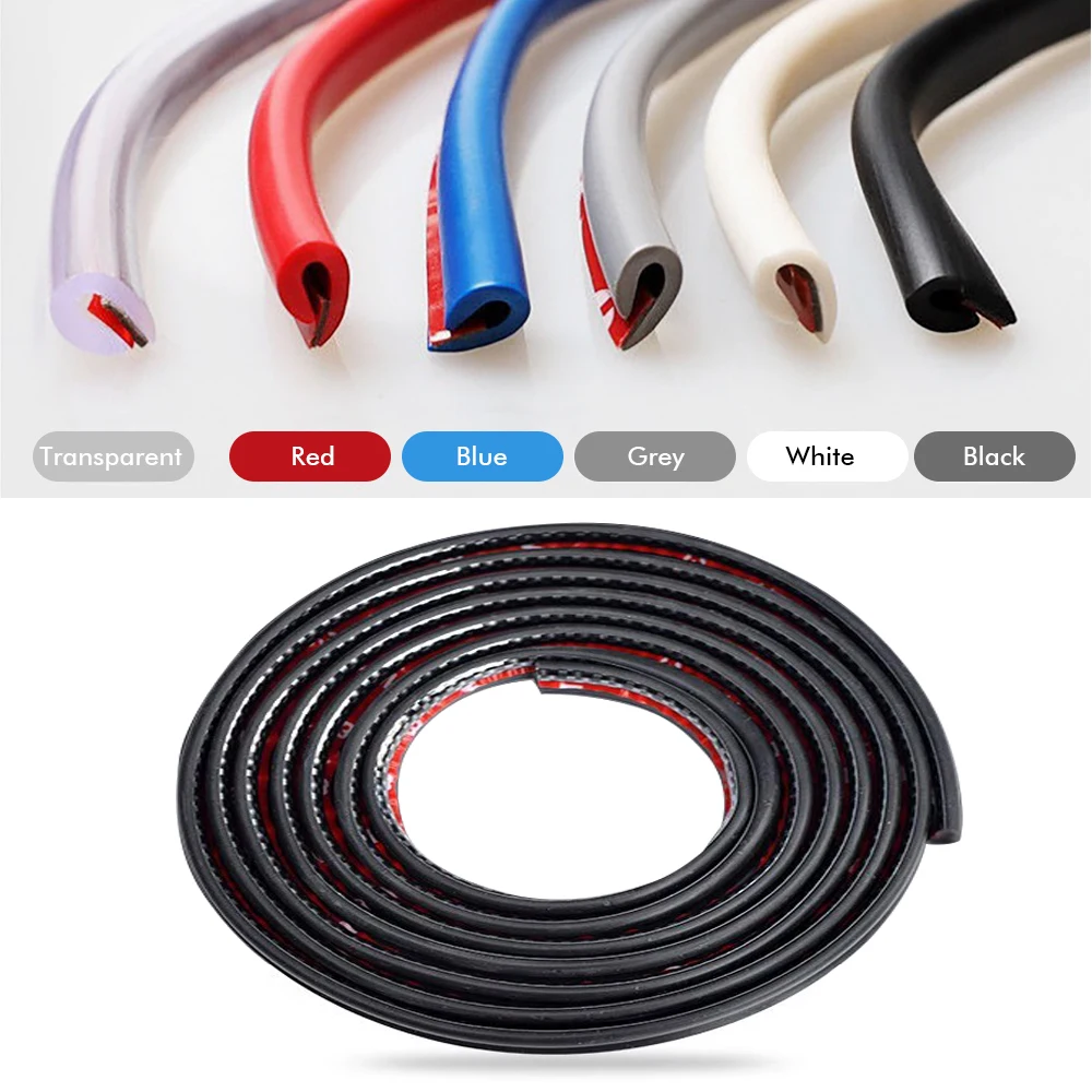 5M รถ Universal Door EDGE Guards U ประเภทแถบยาง Moulding ซีล Scratch Protector Strip สําหรับรถประตูจัดแต่งทรงผมตกแต่ง