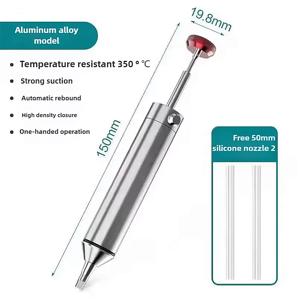 Aluminium desoldeerpomp zuig tin pistool solderen sucker pen vacuüm ijzer lassen reparatie tool voor elektronische component