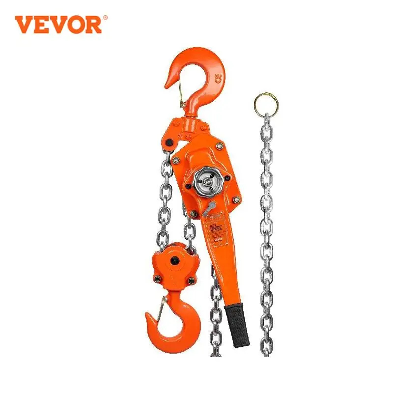 VEVOR Mini Polipasto Manual de Palanca 0,25T Polipasto de Cadena con Carraca Manipulación Elevación 1,4m Acero al Carbono G80 Freno Weston Gancho Guía de Cadena con Doble Carraca 360° para Mercancías