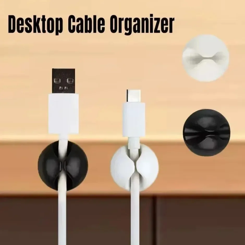 1/5/10/20PCS USB Type-C มินิเดสก์ท็อปซิลิโคนลวด CLAMP ข้อมูลสายลวดอุปกรณ์ยึดข้อมูลสายสําหรับสมาร์ทโฟนรถคลิป