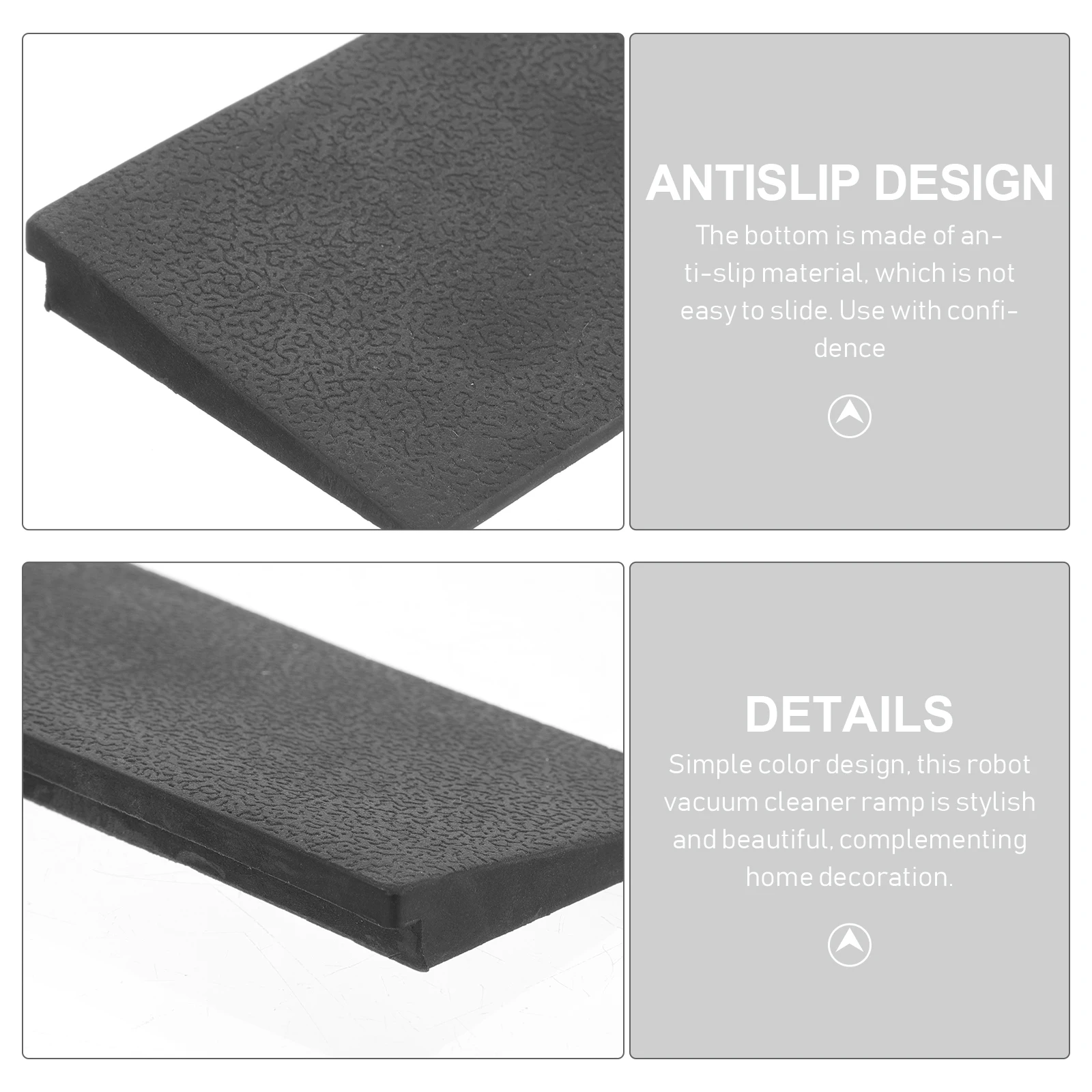 Rampa de umbral de goma para Robot aspirador, almohadilla de rampa de pendiente de carretera de PVC de plástico, alfombrilla triangular portátil para coche