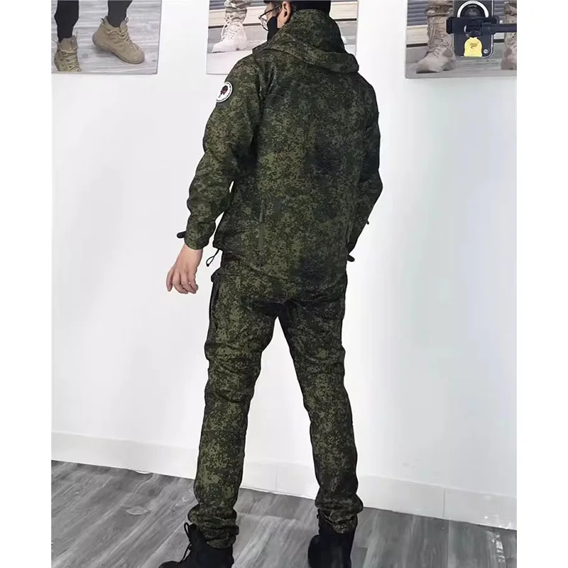 メンズ防水スリーピースセット,通気性フリースジャケット,長袖Tシャツ,ストレートカーゴパンツ,ソフトシェルスーツ,冬