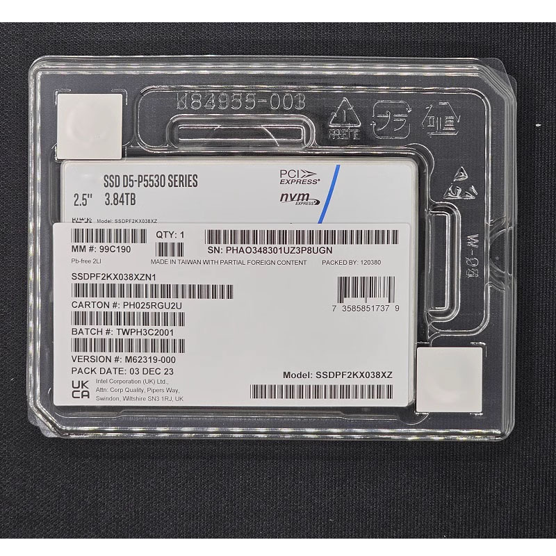 Original For Intel P5530 960G 1.92TB 3.84TB U.2 Pcie4.0Nvme Solid state enterprise SSD