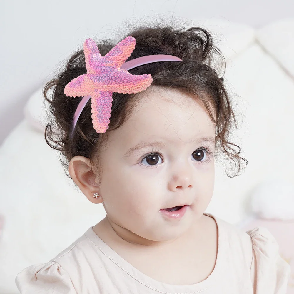 Cute Children's Headband Flower Shape Macaron Color Dopamine Hairband Toddler Starfish Butterfly Hairhoop Boutique Headwear Gift