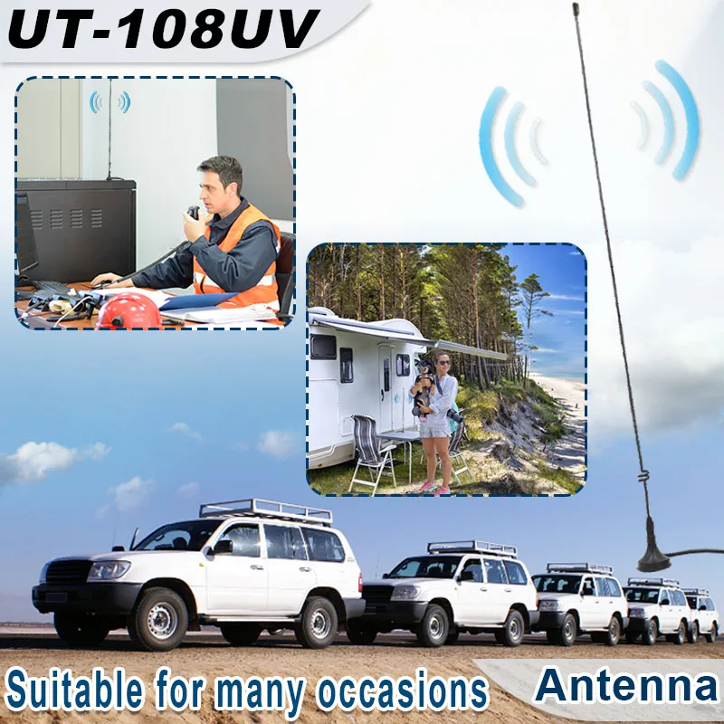 UT-108UV walkie talkie antena de carro magnética SMA-F banda dupla uhf vhf para baofeng UV-5R tyt wouxun quansheng UV-K5 8 rádio em dois sentidos