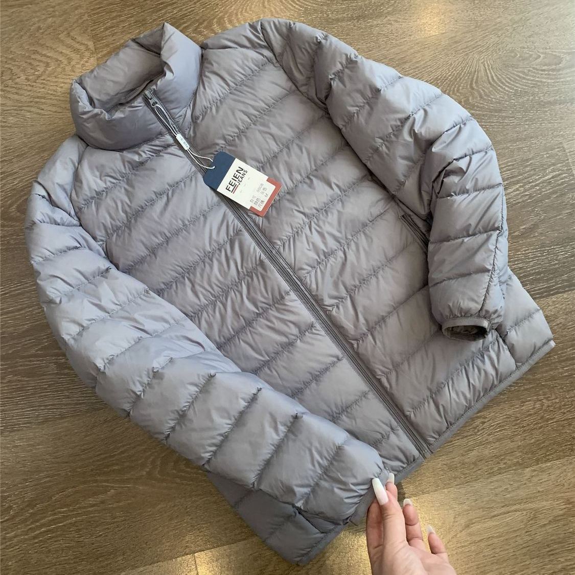 Jaqueta de Aodão Ultra-Leve para Homens, Estilo Longo, Sem Capuz, Aquecimento para Outono e Inverno, Espura Regular, Gol...