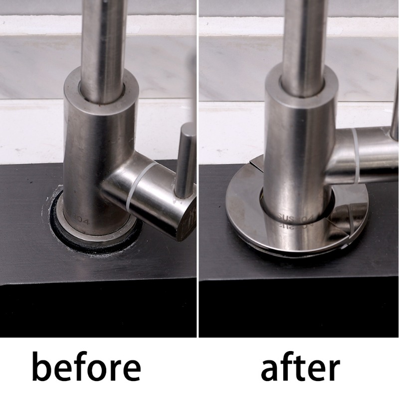 Cubierta decorativa para grifo, cubiertas redondas autoadhesivas de acero inoxidable, cubierta para orificio de pared de tubería de agua de ducha, accesorios de baño, 1/8 Uds.