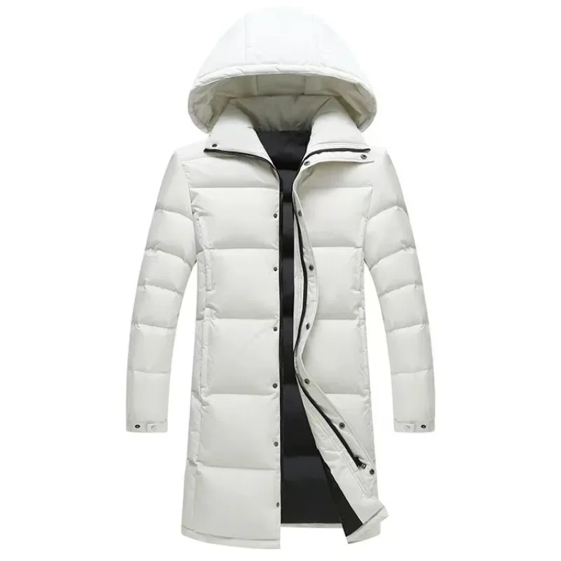 New Winter Duck Down Coats Men Hooded Long Puffer Jackets Unisex Casual Parkas Quality Couples Outdoor Windproof Warm Jackets 3X