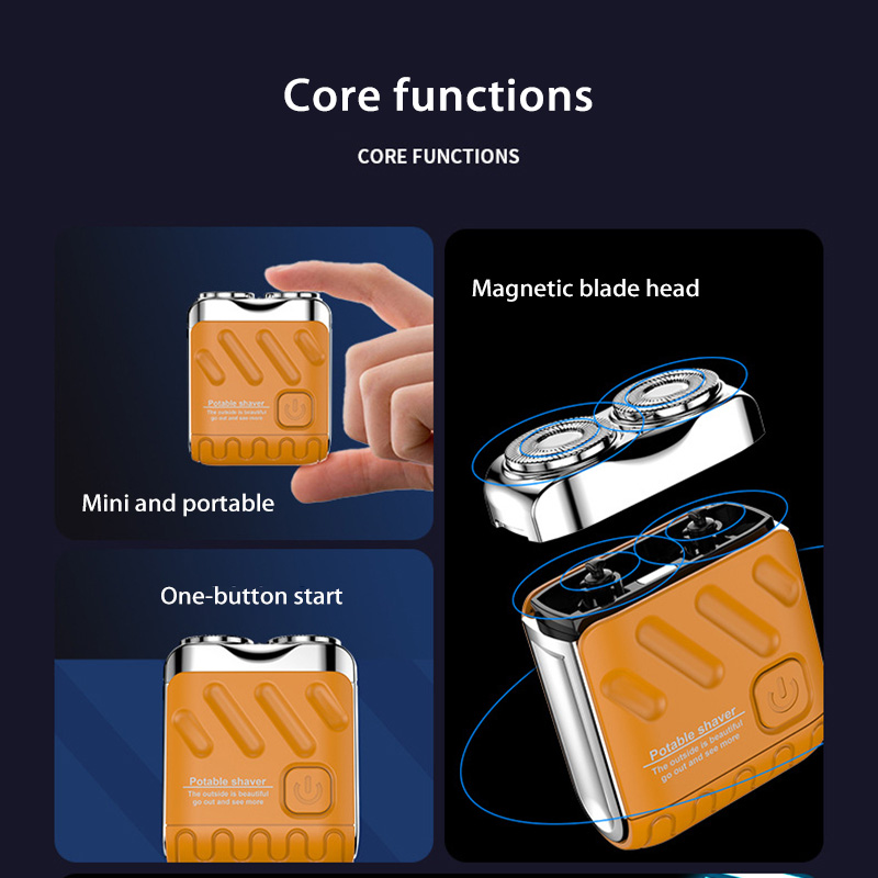 Xiaomi 남성용 면도기 IPX7 방수 Type-C 휴대용 충전식 미니 여행 로터리 나이프 전기 면도기 헤어 수염 트리머