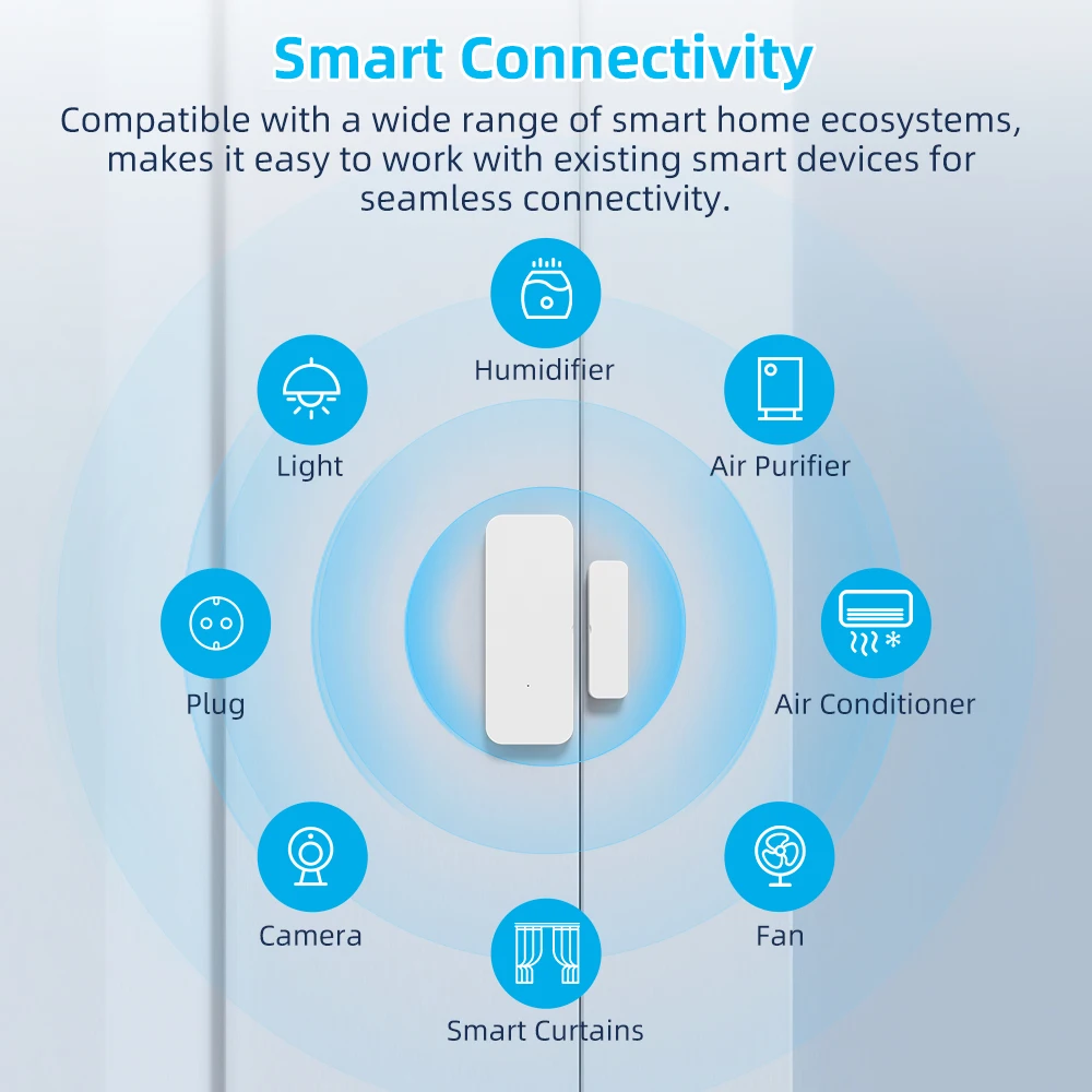 AVATTO Tuya WiFi 1-6PC Tür Sensor Smart Tür Fenster Detektor Home Security Alarm APP Fernbedienung funktioniert Für Alexa Google Hause