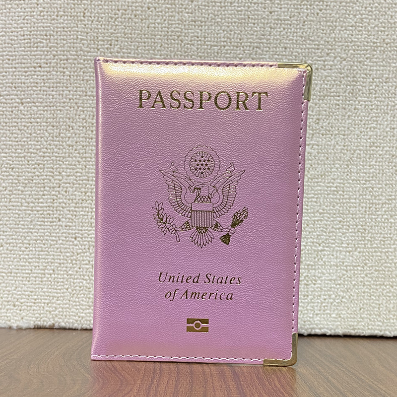 Capa de couro pu para passaporte dos eua, moda feminina, couro macio, carteira de viagem, porta-passaporte, organizador de documentos