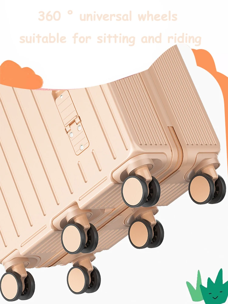 2024 Neuestes Design Kindergepäck Sitzen und Reiten Mini 20-Zoll-Reiseboarding-Koffer Sechs Räder mit klappbarem Fußpedal