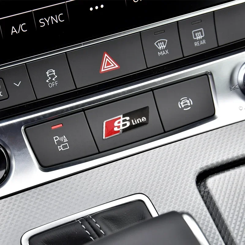 Car Aluminium Alloy Steering Wheel Sticker Emblem for Audi SLine Logo A3 A4 A5 A6 A7 A8 Q3 Q5 RS3 RS4 RS5 RS6 S3 S4 S5 Badge