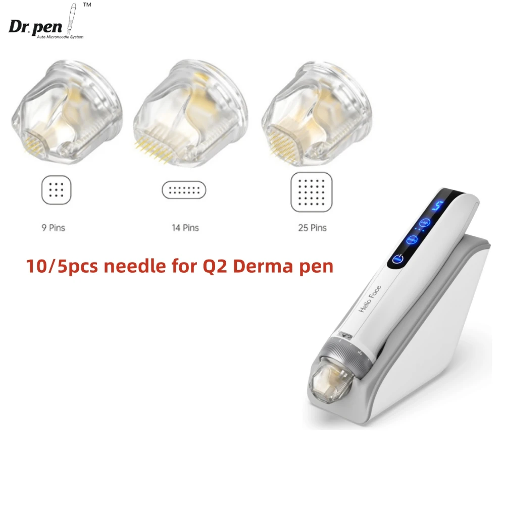 Dr. Pen Hello Face Q2 Golden Needle Head 10/5 pcs  EMS Derma Stamp 9 pin 14 pin 25 pin Cartridges For Skin Care & Hair Growth