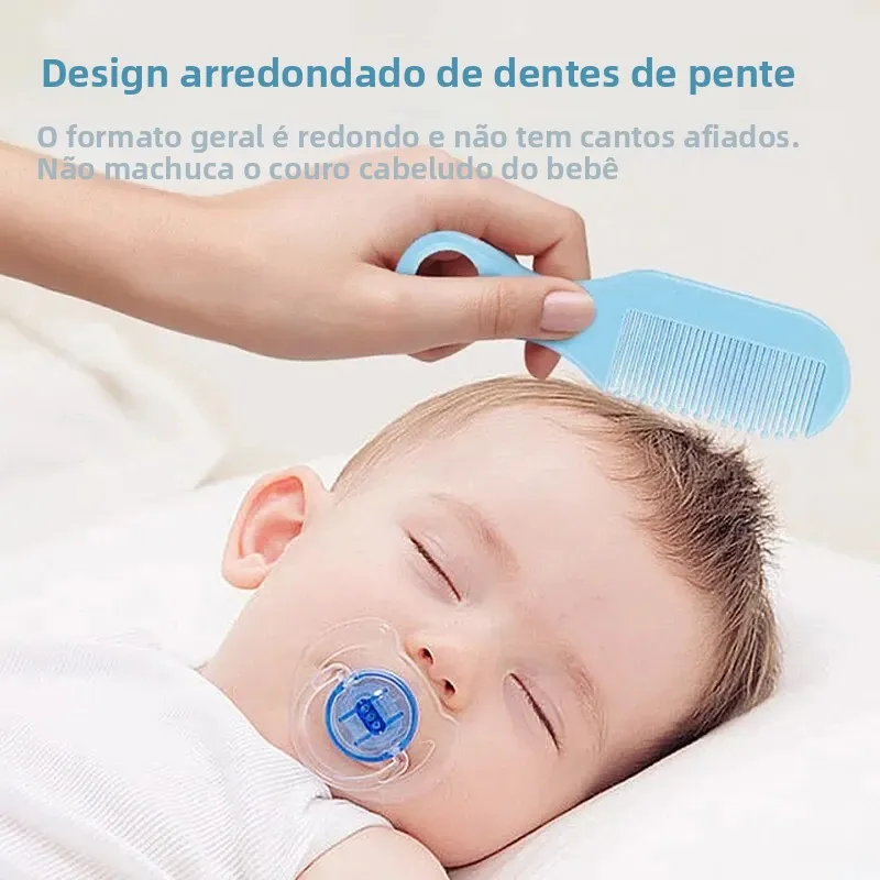 10 pçs bebê recém-nascido prego cabelo kit de cuidados diários infantil crianças aliciamento escova pente seguro cortador de unhas conjunto para o presente do bebê