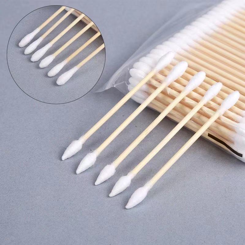 100pcs Disposable Cotton Swab Lint Free Micro Brushes Wood Cotton Buds Swabs Clean Stick Eyelash Extension Glue Removing Tool
