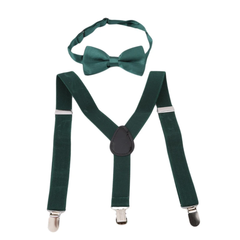 Tirantes ajustables con pajarita para niños y niñas, conjunto de corbatas de boda para bebés, accesorios de moda