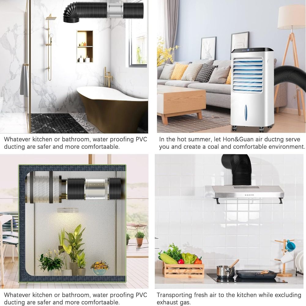 Mangueira de ventilação para secador profissional, 6 polegadas, isolada, duto de ar resistente, folha de alumínio, tubo de escape flexível, aquecimento e resfriamento