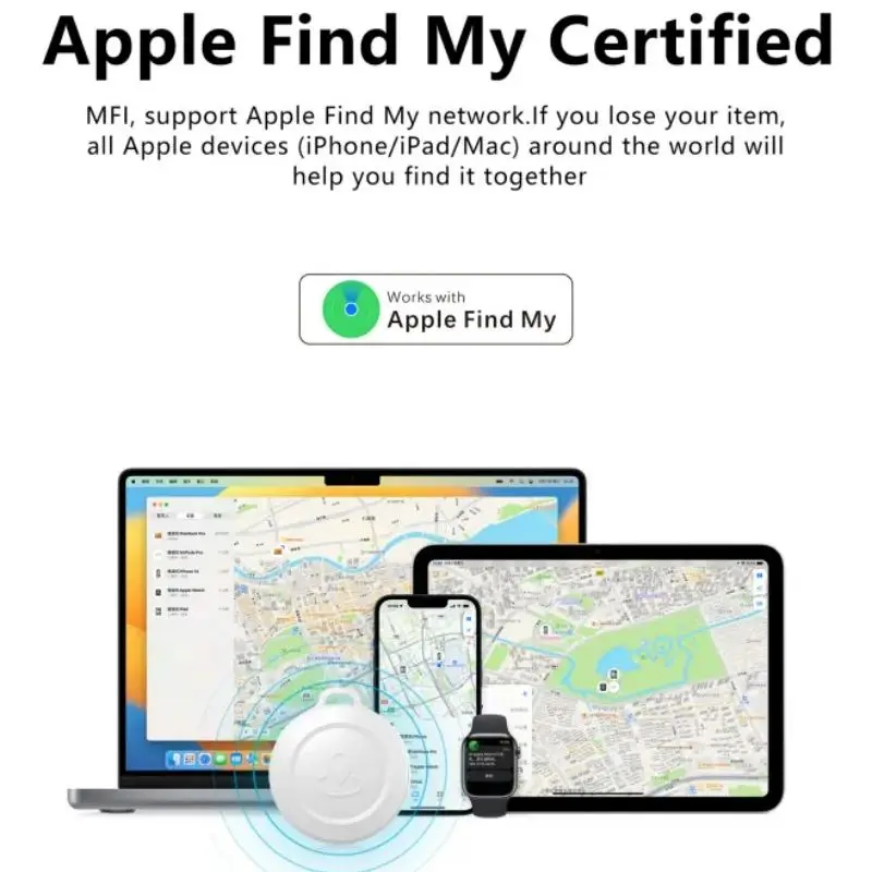 Global GPS Mini Smart Cat Tracker Anti-lost Key Finder Locator Wallet Alarm Find My (iOS Only) Air-Tag Pets Dog Kids Luggage