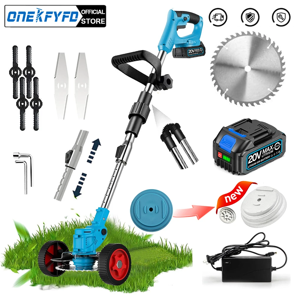 Máy Cắt Cỏ Chạy Điện 21V Máy Cỏ Tông Đơ Cắt Chiều Dài Có Thể Điều Chỉnh Cắt Gia Dụng Cụ Làm Vườn Tương Thích Makita Pin 18V