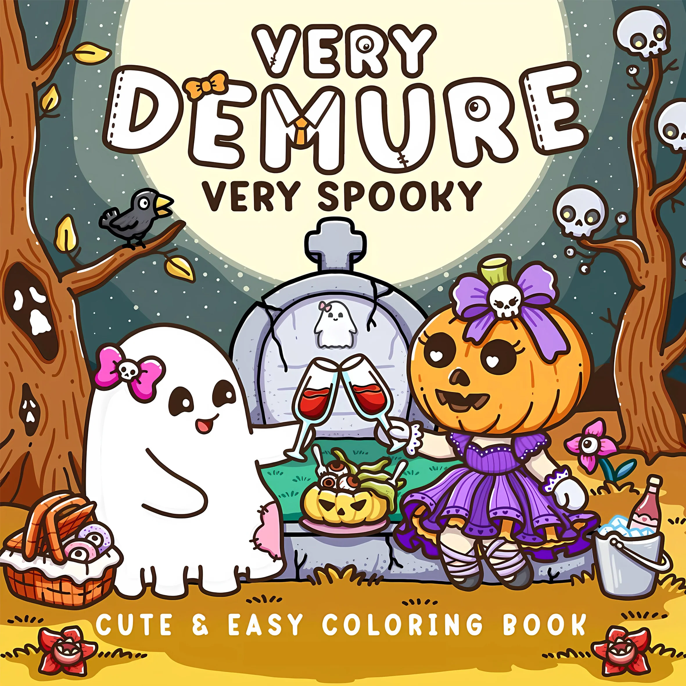 SPOOKY Libro para colorear con patrones audaz y fácil para adultos, lindo libro de dibujo, regalo perfecto para fiesta y cumpleaños