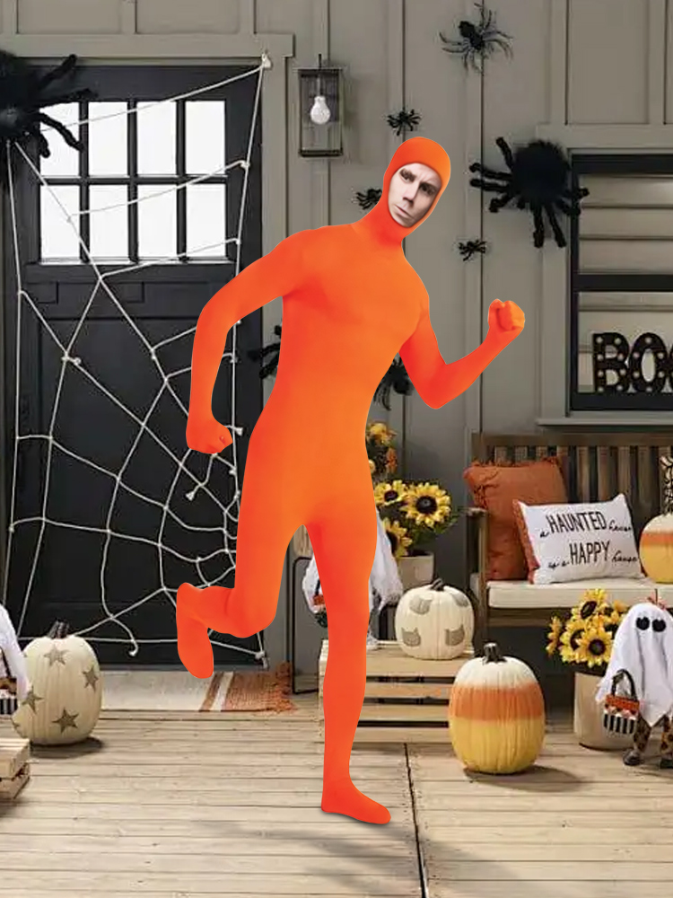 Full Bodysuit Open Face Stretch Adult Costume Zentai Disappearing Man Body Suit for Men Women Halloween Carnival Cosplay Costume
