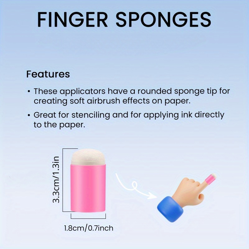 10pcs Craft Finger Sponge Daubers Drawing Project Finger Painting Sponge Set for Card Making, Painting, Stamping, Ink
