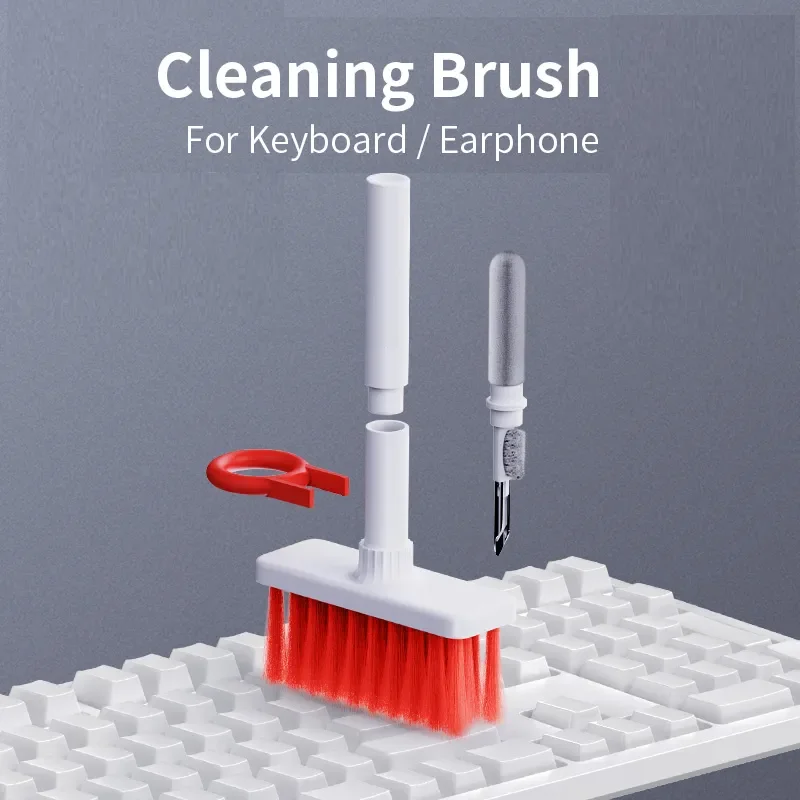 Kit de cepillo de limpieza de teclado 5 en 1, extractor de teclas, limpiador de auriculares para Airpods Pro 1 2 3, caja de auriculares Bluetooth, herramientas de limpieza