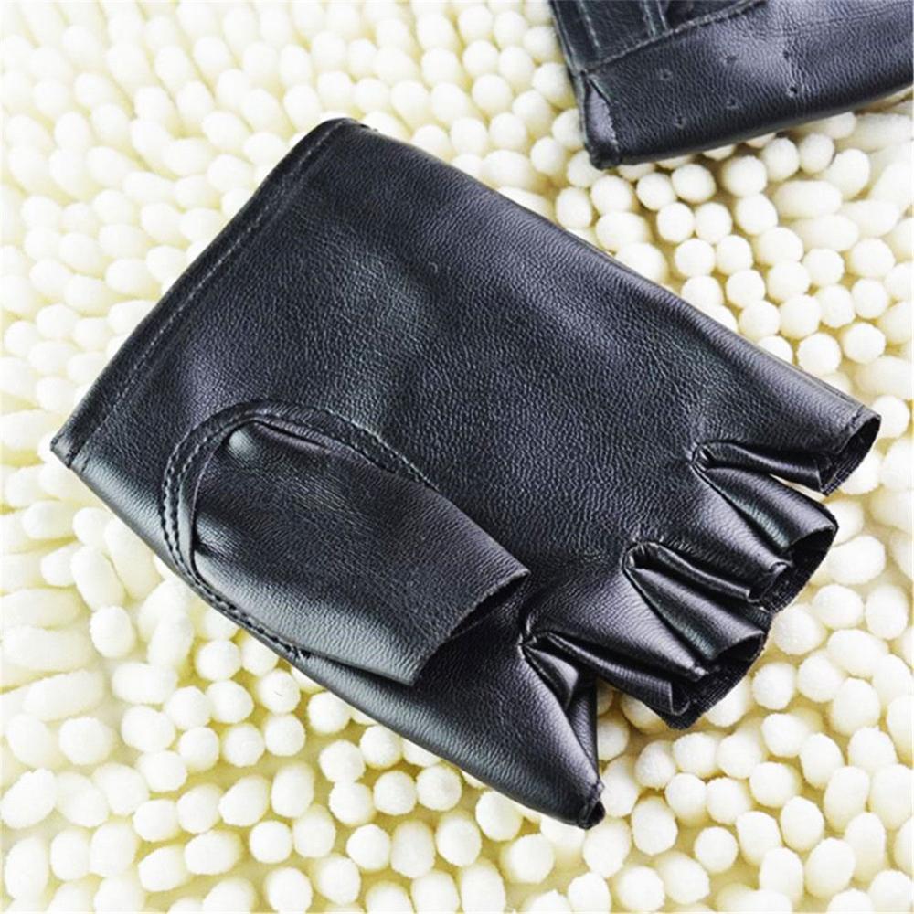 Gants demi-doigts en cuir artificiel pour hommes, unisexe, théâtral, Punk, Hip-Hop, conduite, moto, Performance, fête, mitaines sans doigts