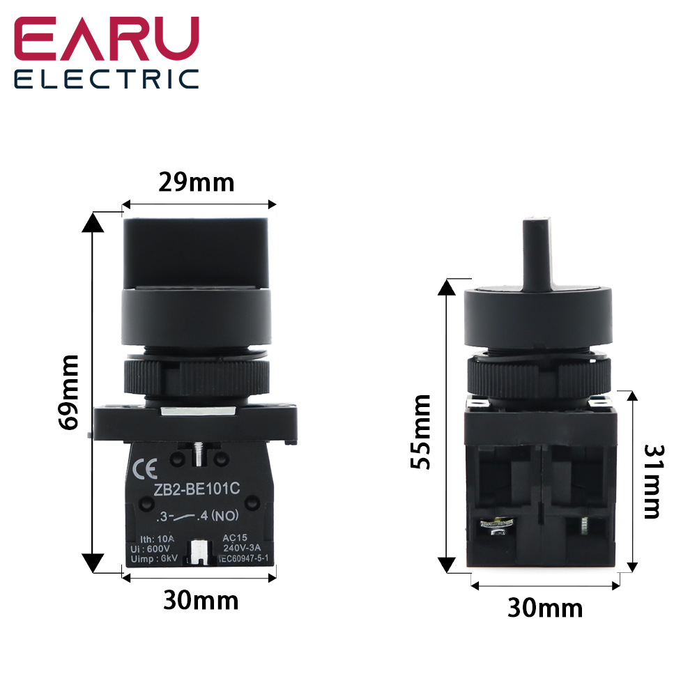 XB2-ED21 XB2-ED25 XB2-ED33 XB2-ED53 2 3 положения 1NO1NC 1NO 2NO с фиксацией мгновенного выбора поворотного кнопочного переключателя