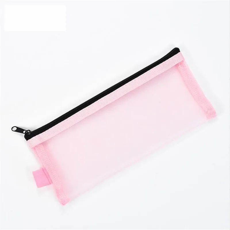 1 Máy Tính Nhiều Màu Sắc Lưới Nylon Dây Kéo Hộp Đựng Mỹ Phẩm Trang Điểm Trong Suốt Đựng Túi Xách Ví Đựng Tiền Xu Lưới Túi Đựng Cho Bàn Chải