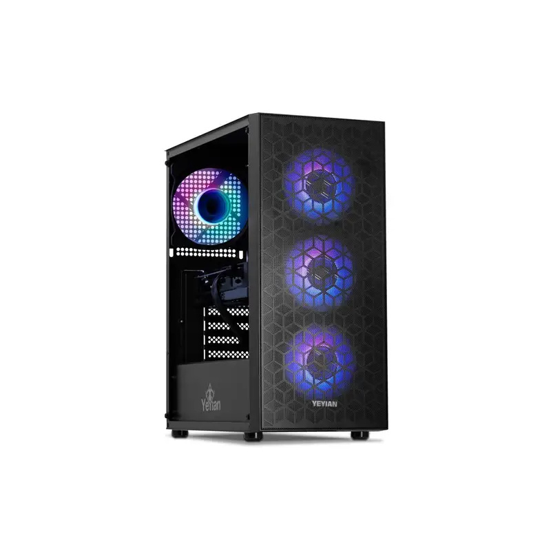 Envío Gratis Yeyian Yumi Gaming PC de escritorio INTEL Core i5 12400F, Nvidia RTX 4060, 1TB NVMe SSD, 16GB DDR4 3200, 650W fuente de alimentación dorada,