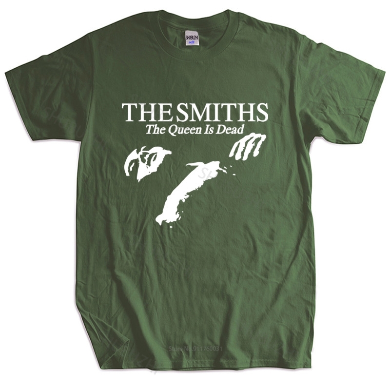 Męska bawełniana koszulka Letnie topy The Smiths „The Queen Is Dead” - T-Shirt, Indie z lat 80., Morrissey Większy rozmiar Homme Czarny T-shirt