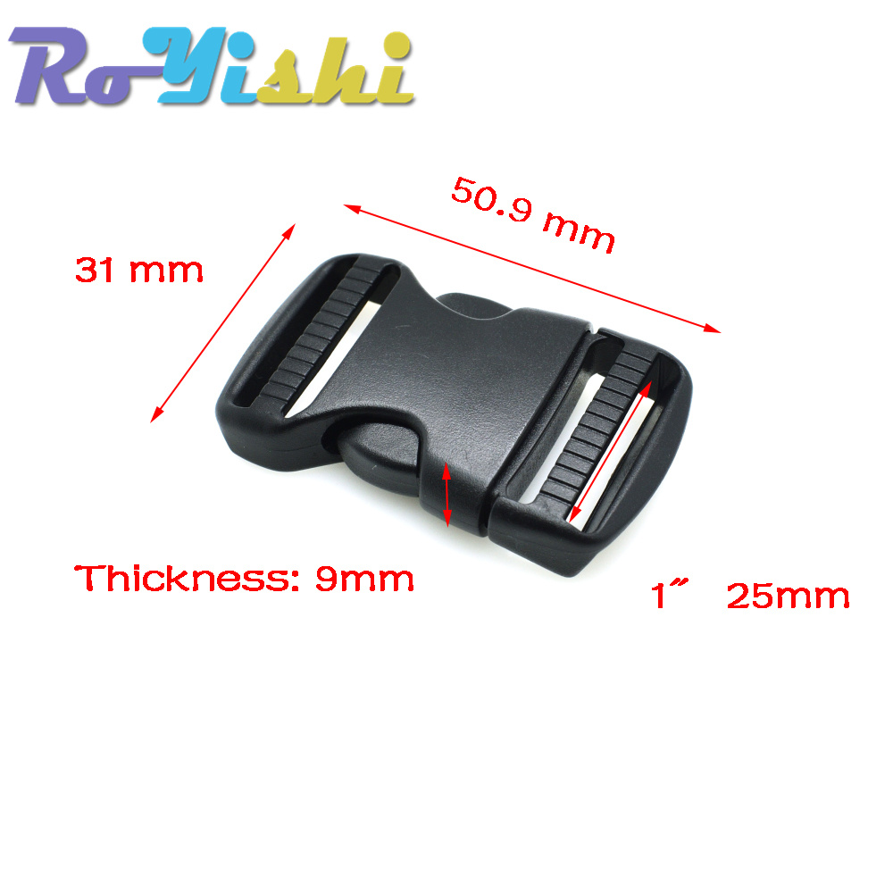 2 unids/pack 20 ~ 50mm Hardware de plástico doble ajustable hebillas de Liberación lateral Molle Tatical mochila cinturón bolsa piezas correa correas