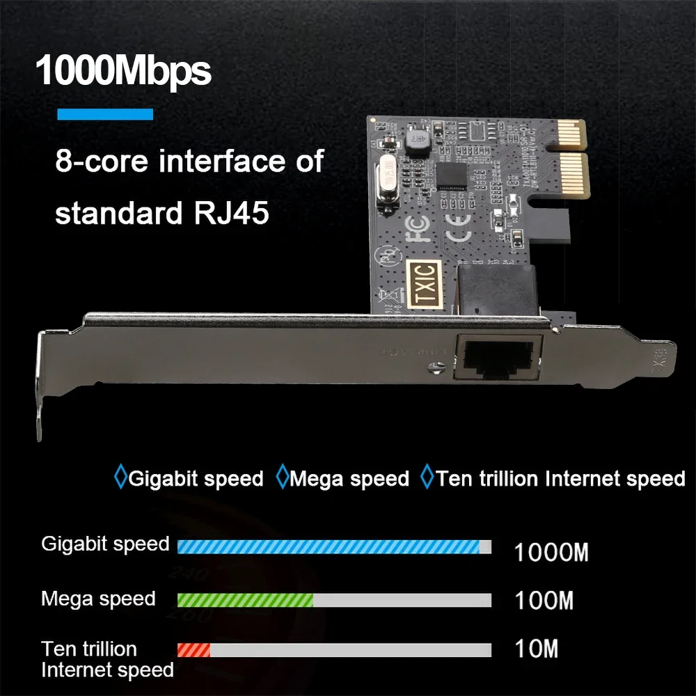 Сетевая карта PCI-E к RJ45, 1000 Мбит/с, чип RTL8111e/f, гигабитный Ethernet, PCI Express-конвертер, адаптер 10/100/1000 Мбит/с, 1 Гбит/с для ПК