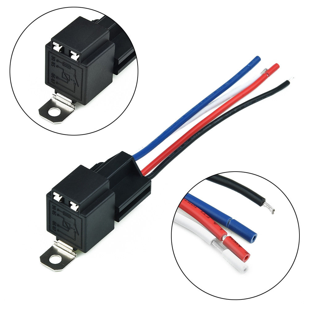 1 conjunto de relé de carro de 4 pinos 12v dc com base de soquete/filos/fusível 30a dispositivo de controle de automóvel com linha de alta qualidade