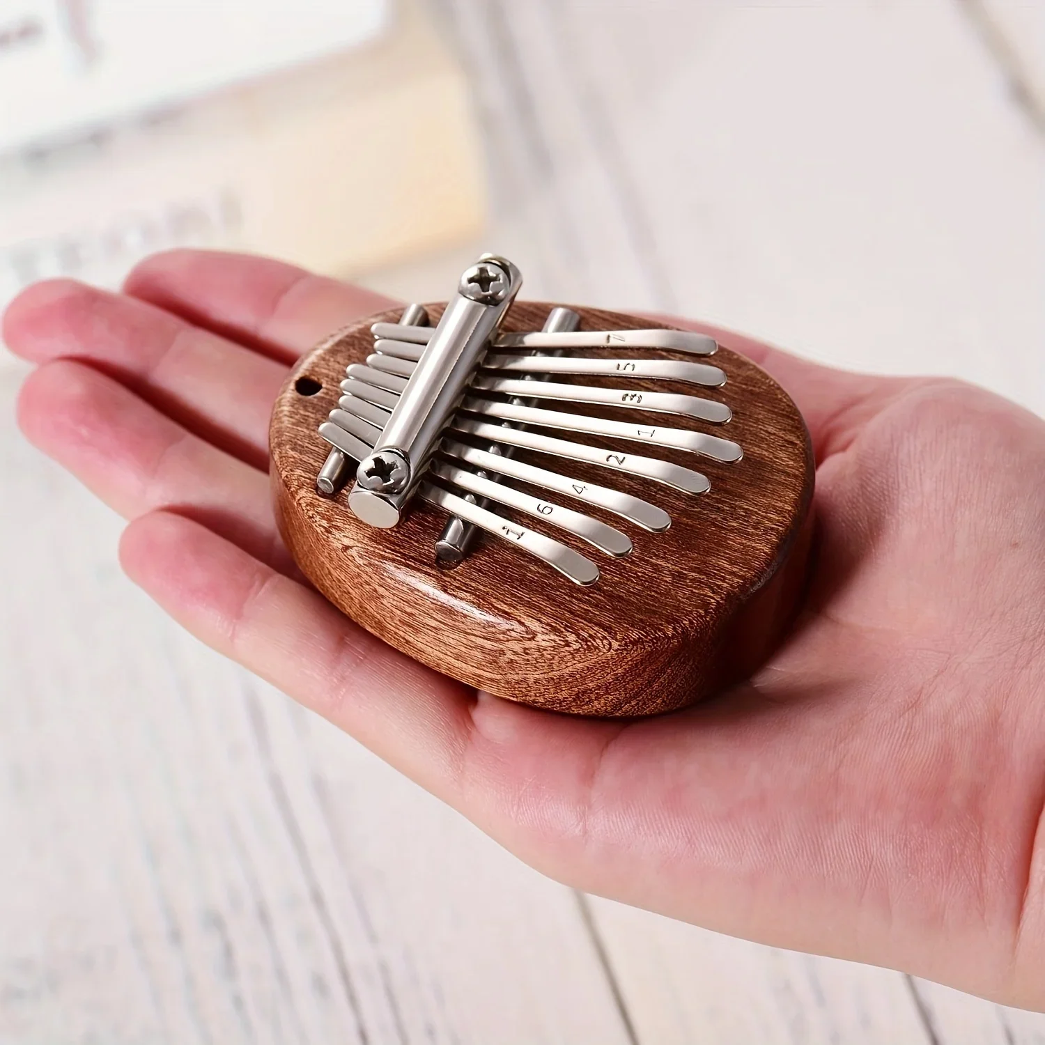 Mini Kalimba – Piano a pulgadas a 8 teclas, 1 paquete, Estilo goutte deau, Instrumento mignon, Portátil, coffret cadeau exquis pour