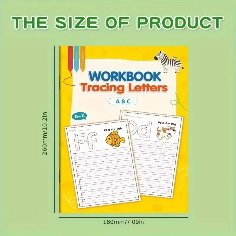 26 Alphabet Practicing Uppercase and Lowercase Letters English Coloring Book Pen Control Training Handwriting Practice Book
