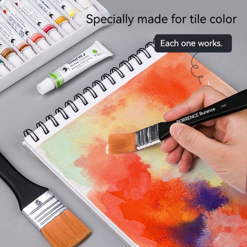 Borrence 1/2/3/5pcs หน่วยความจําไนลอนชุดแปรงทาสีสําหรับน้ํามันอะคริลิควาดสีน้ําภาพวาดไม้แปรงเครื่องมืออุปกรณ์ศิลปะ