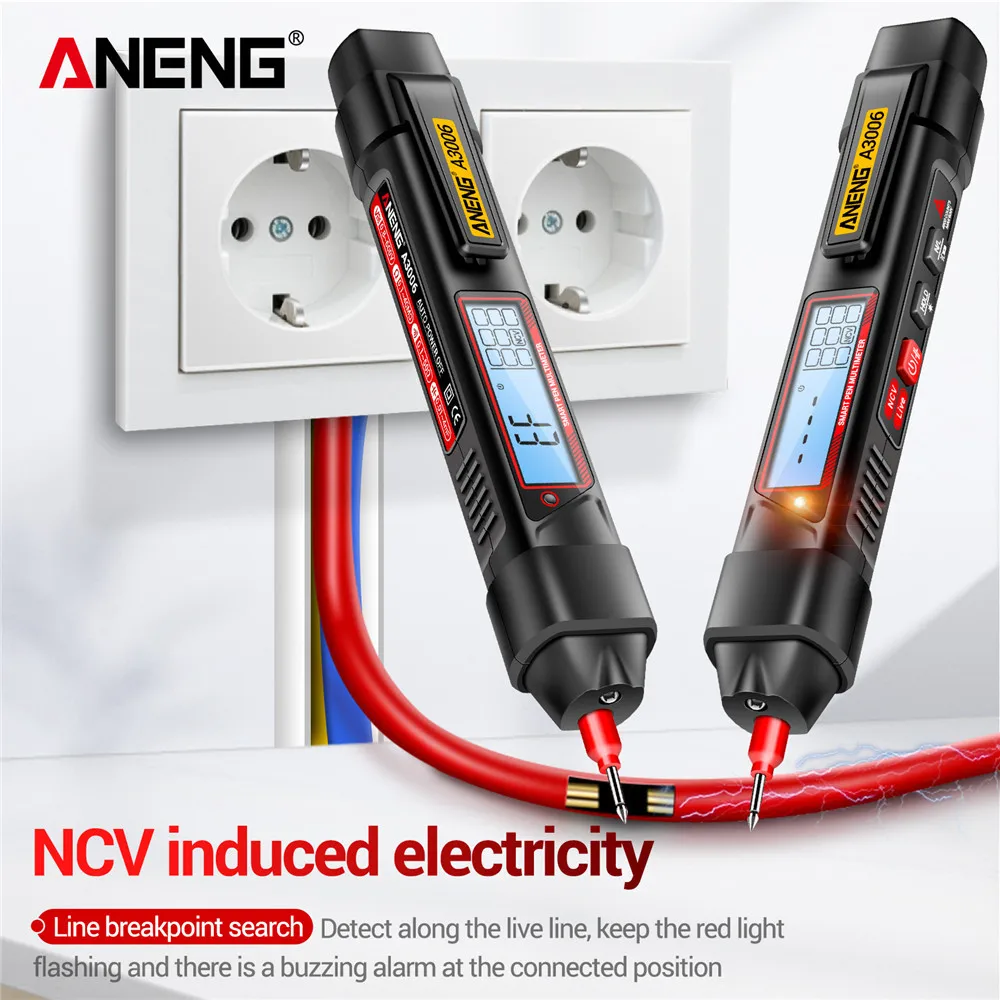 ANENG A3006 4000 Counts Multifunktionales Stifttyp-Multimeter AC/DC-Spannungsprüfer Ohm Hz Null Feuerleitungsdetektor Elektrowerkzeuge