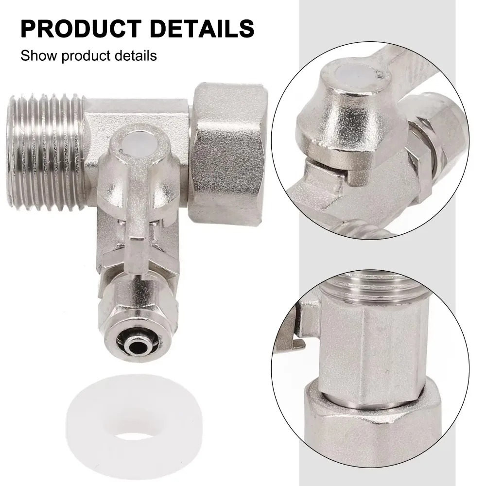 Adaptador de água de alimentação ro 1/2 "a 1/4" com válvula de esfera de desligamento torneira t b tubos de água quente fria acessórios para casa