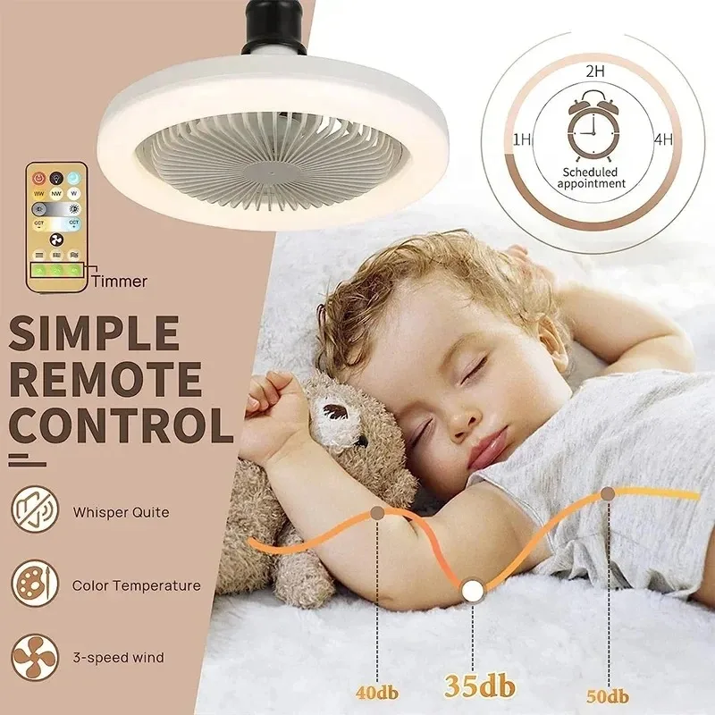 Aroma Fan Light, geschikt voor slaapkamer woonkamer oscillerende onzichtbare plafondventilator met afstandsbediening variabele snelheid