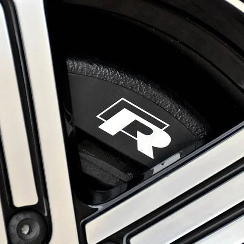 4 Uds para Volkswagen VW R Line GOLF 3 Polo Jetta Passat GTI Bora pinza de freno de coche pegatinas gráficas Racing Tuning calcomanías de alta temperatura