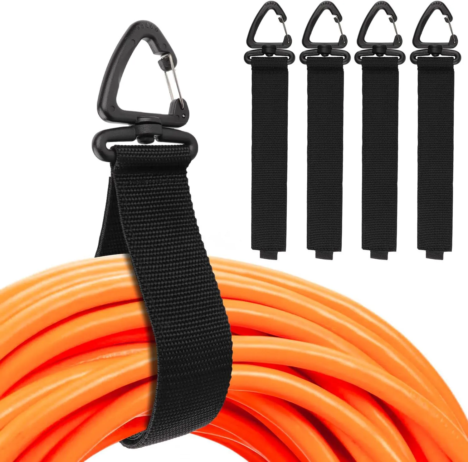 Soporte organizador de cables con hebilla giratoria, administrador de cables, gestión de cables de alimentación, correas de almacenamiento de cables pesados de nailon para mangueras de Cables