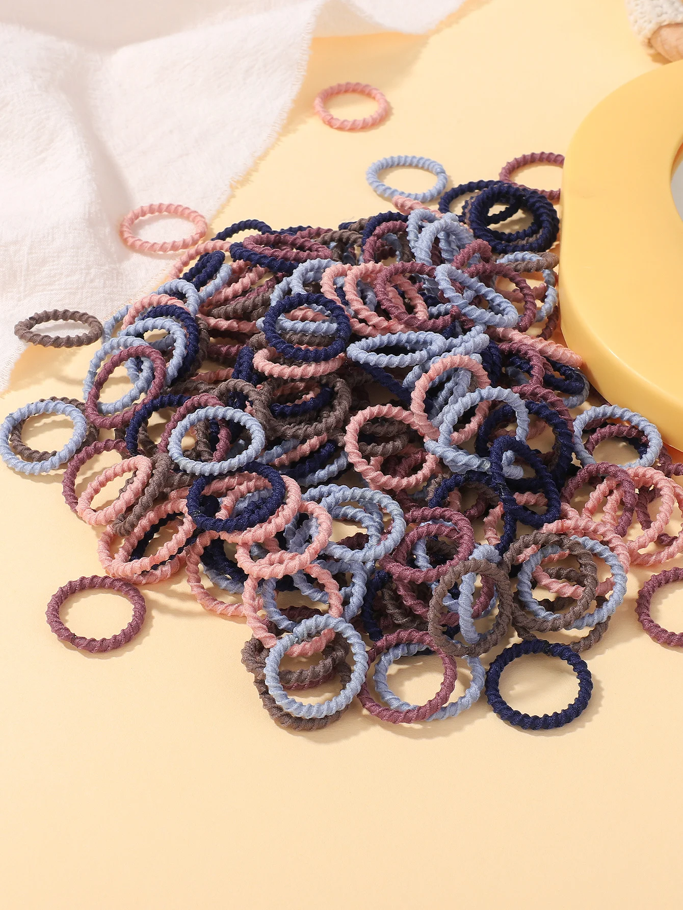 100 pçs bebê 2cm faixa de borracha colorida não machuca o cabelo pequeno anel de polegar fio elástico alto criança crianças scrunchies conjunto