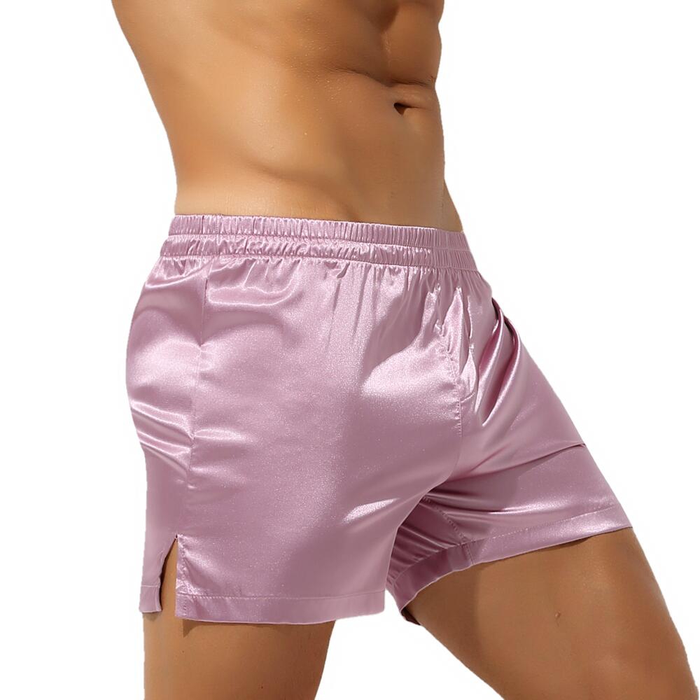 Pyjama Sexy pour homme, sous-vêtement doux et soyeux, boxer ample, sous-vêtement pour le salon à la maison, culotte en forme de flèche